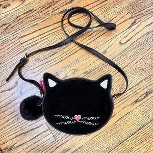 Lily Bloom Cat Face Purse Black Velvet RARE Coquette Whimsigoth Cute Cosplay